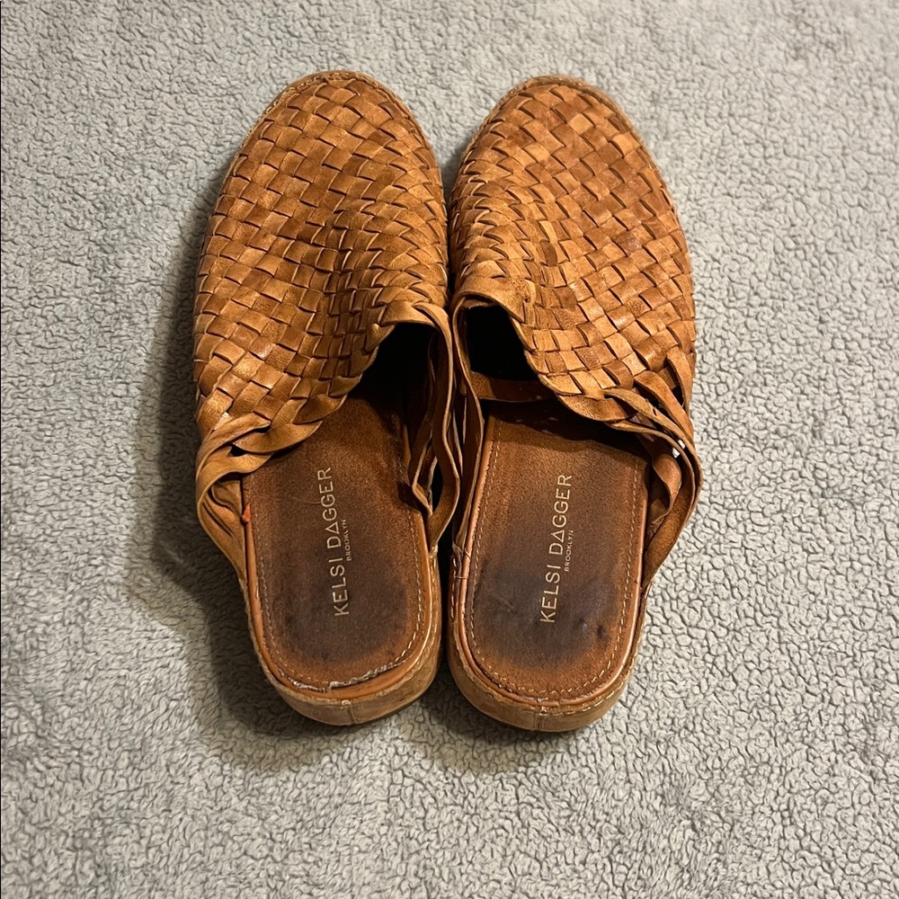 Kelsi Dagger Brooklyn Maple Woven Mules Size 8.5 - Picture 7 of 11